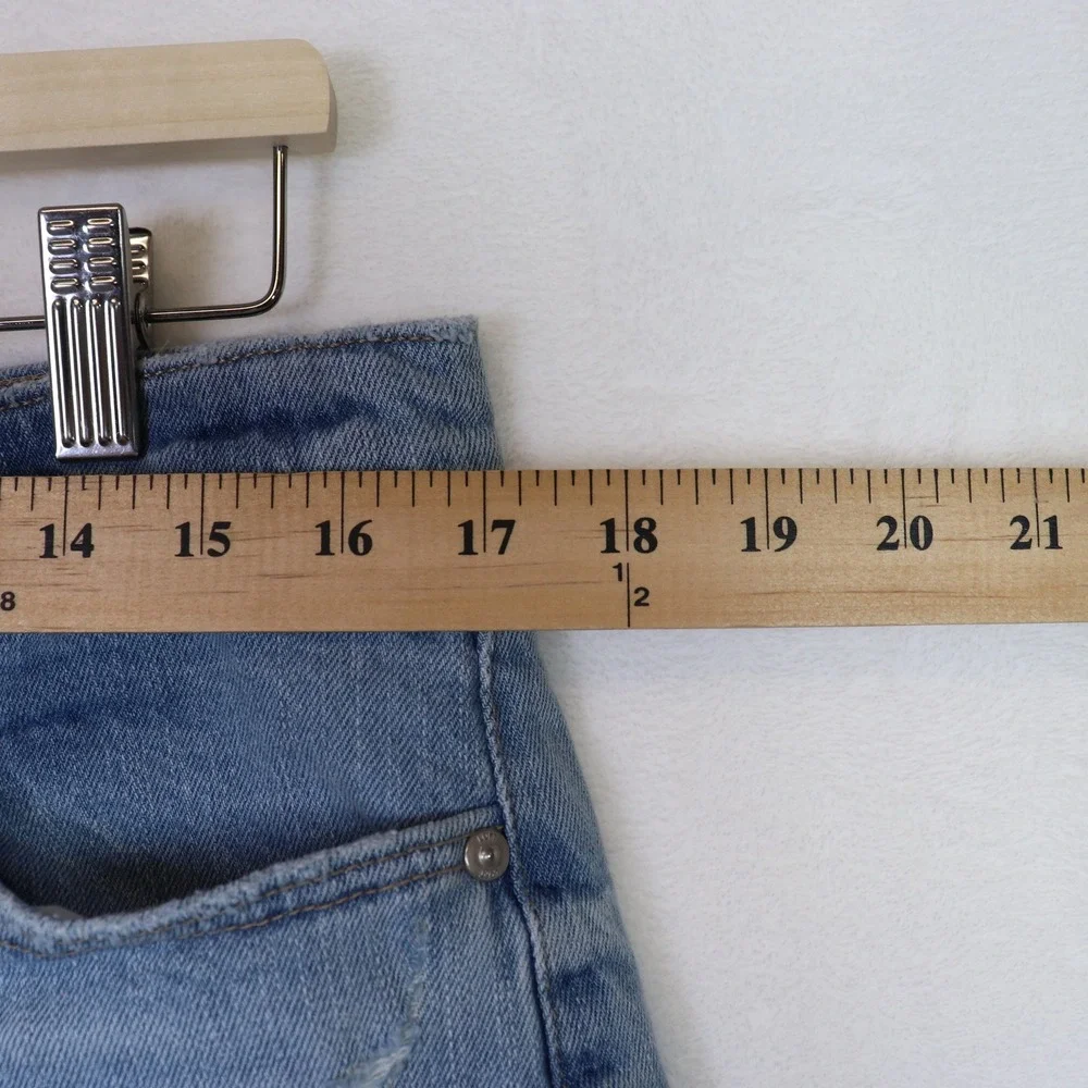 LOFT‎ Blue Distressed Raw Hem Denim Jean Shorts Size 10 30